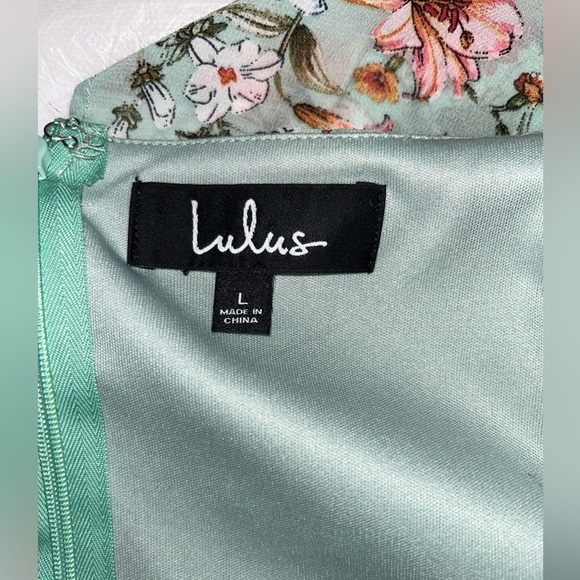Lulu’s Mint Green Floral Sleeveless Maxi Dress L EUC​​ - Picture 6 of 8